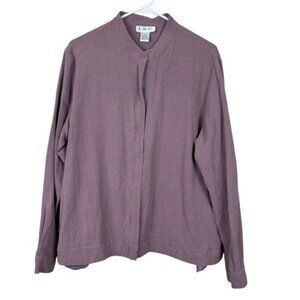 VTG I.S.C  100% Silk Full Zip Lightweight Textured Jacket Pink Purple Sz Large